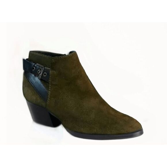 AQUATALIA Farin Green Suede Ankle Boot Size 7 - Picture 1 of 11